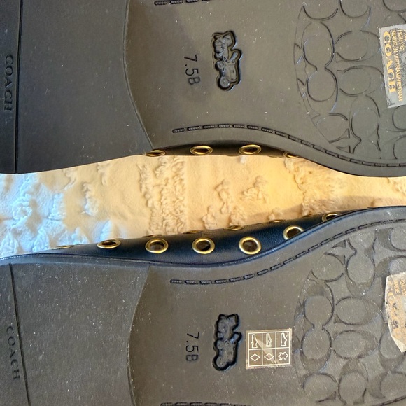 Coach Black Flats with Gold Accents - Picture 5 of 9